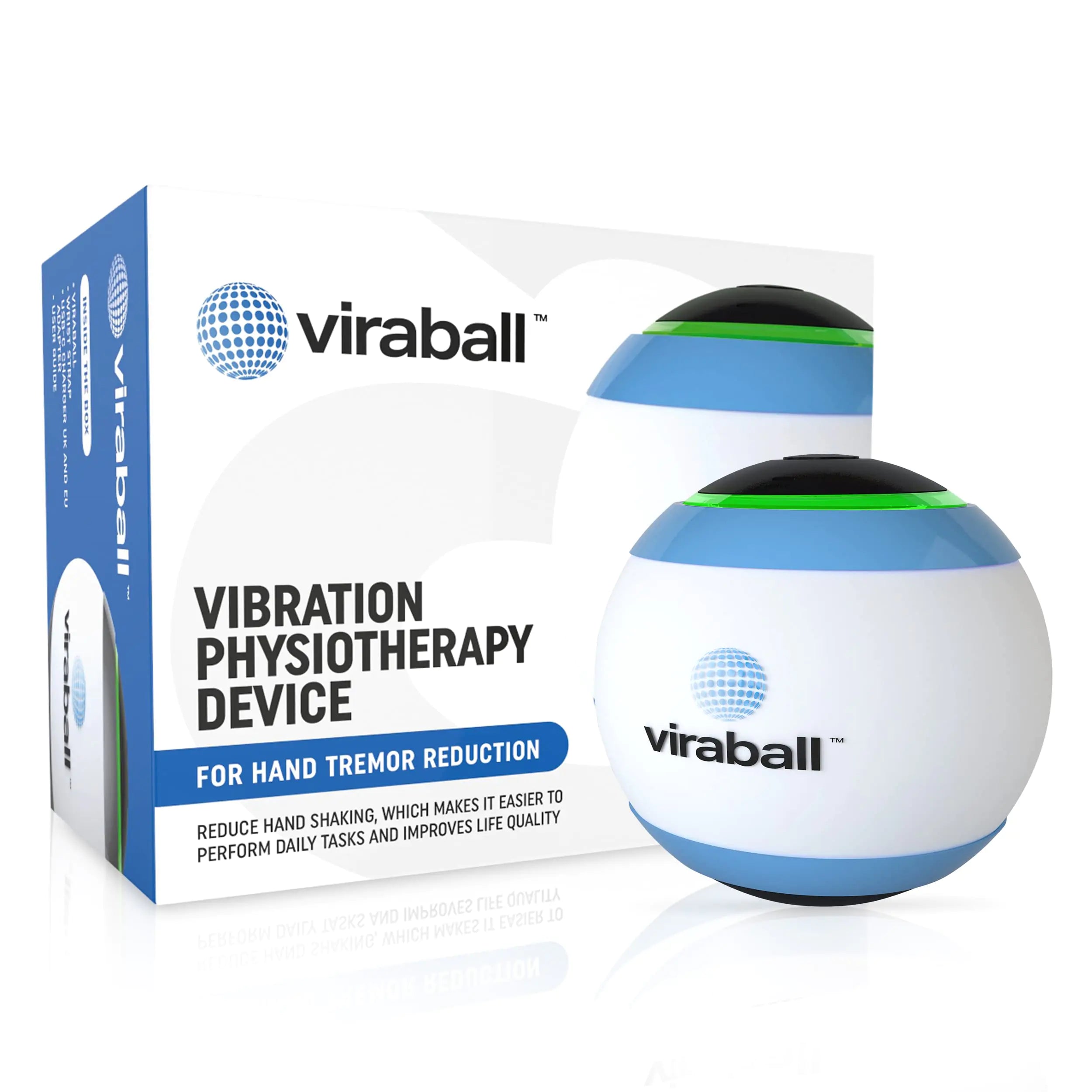 viraball Physiotherapy Vibration Therapy Ball - Physical Therapy for Hand Tremor Reduction (Parkinson) with Rechargeable Battery – Reduce & Stress Relief