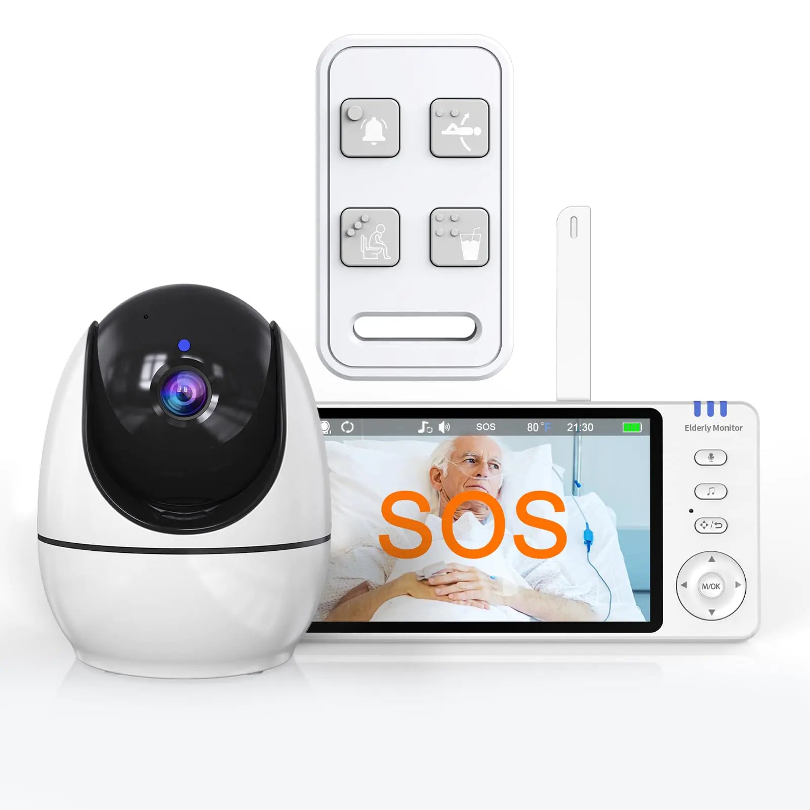 Elderly Monitors with Camera and Audio 5 Screen No WiFi/App Room Monitors for Elderly Monitoring Fall Detection for Seniors Baby Monitors for Elderly Care and Caregivers Video Monitor for Elderly
