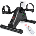 Motorized Mini Exercise Bike Electric Pedal Exerciser for Seniors Rehab Training Under Desk Bike Pedal Exerciser for Arm/Leg Fitness & Physical Therapy 6 Levels Speed Adjustment (Matte Black)