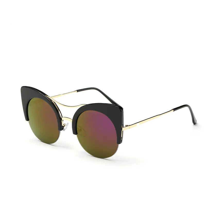 Trendy Unisex Cat Eye Reflective Sunglasses