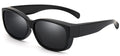 CAXMAN Fit Over Glasses Sunglasses Polarized for Readers or Prescription Frames Medium Size TR90 Unbreakable Matte Black Category 4 Dark Black Lens