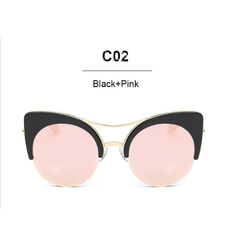 Trendy Unisex Cat Eye Reflective Sunglasses