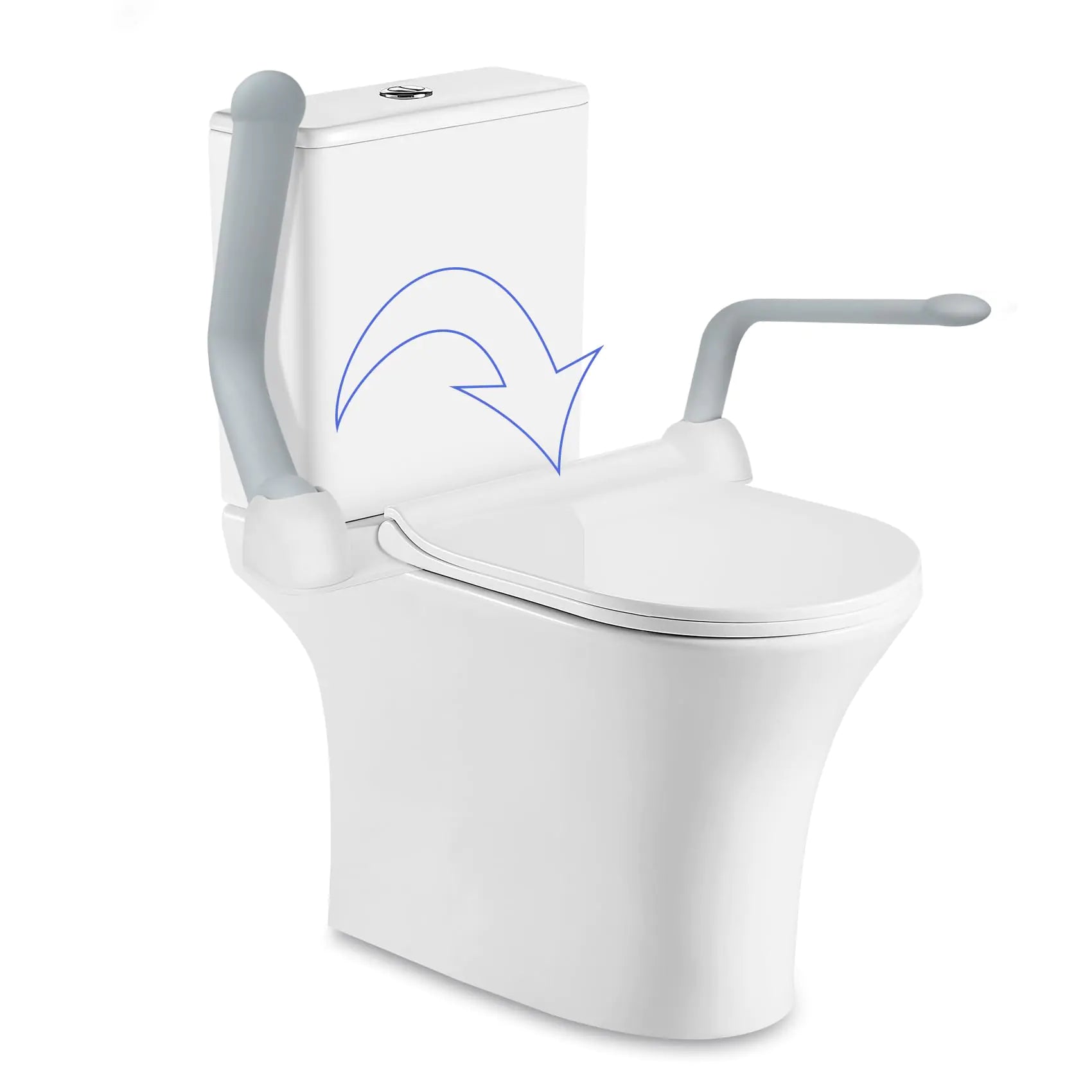 Toilet Safety Rails for Elderly (520 lbs) Handicap Toilet Seat with Foldable Handles Toilet Assist Rails Toilet Rails for Seniors Heavy Duty Toilet Safety Frames Rails with Arms Easy Installation