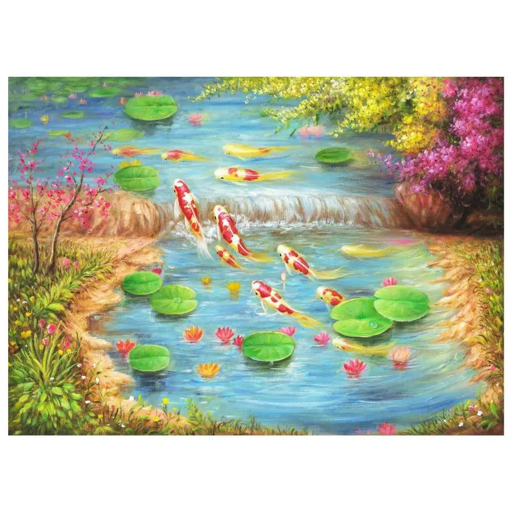 Pitoies Dementia Puzzles 64 Large Piece Jigsaw Puzzles Dementia Activities for Seniors or Elderly Alzheimers Patients – Lotus and Carp
