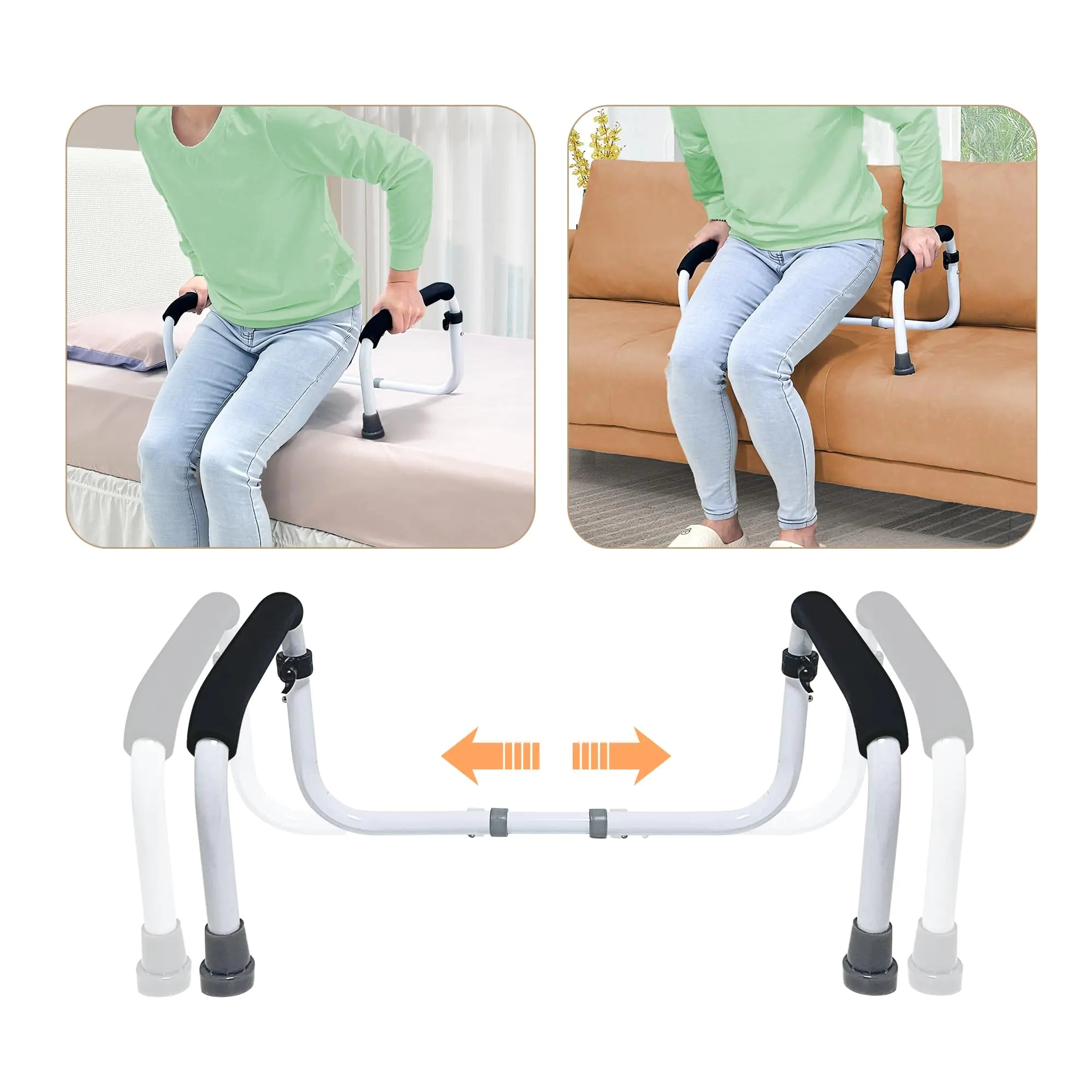NEAUDE Stand Assist Mobility & Daily Living Aids Bed Rail Cane Chair Assist for Elderly Lift Assist Devices for Seniors Handicap Grab Bar for Disabled Couch Safety Handle(Width Adjustable)