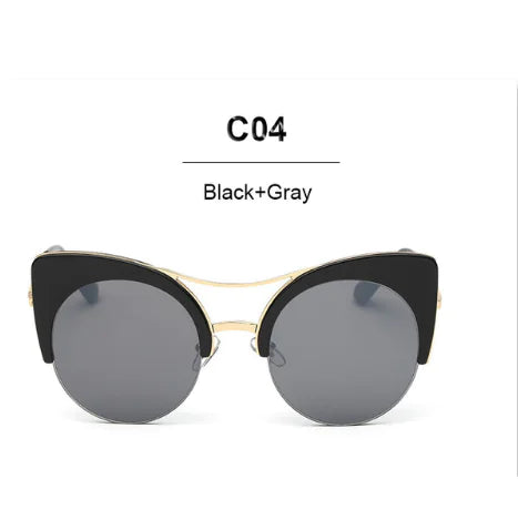 Trendy Unisex Cat Eye Reflective Sunglasses