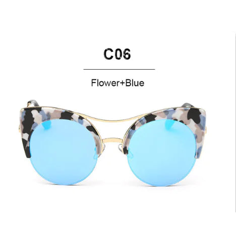 Trendy Unisex Cat Eye Reflective Sunglasses