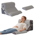 Ahpmeoa 4PCS Orthopedic Bed Wedge Pillow Set for Sleeping Sitting up in Bed 6-in-1 Foam Wedge Pillow for Acid Reflux & Back Pain Relief & Leg Elevation Post Surgery Pillows for GERD & Snoring Grey
