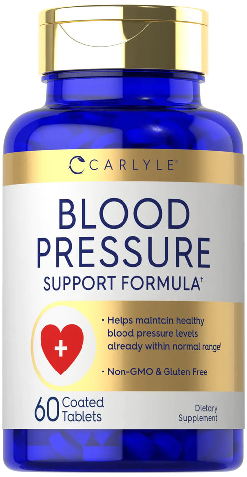 Carlyle Blood Pressure Supplements | 60 Coated Tablets | Blood Pressure Support Formula | Vegetarian Non-GMO Gluten Free