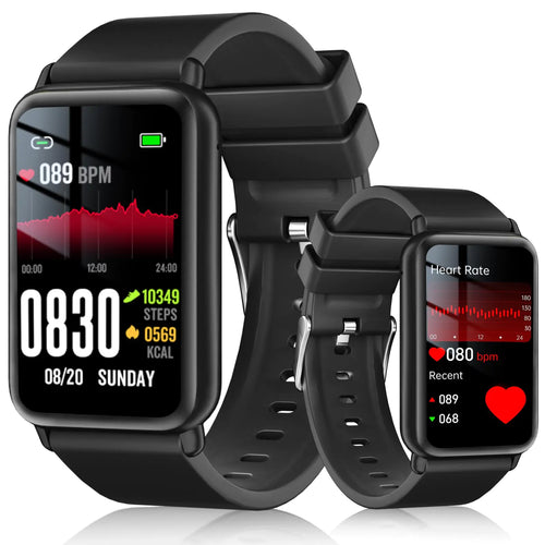 auczh Blood Pressure Watch Smart Watch Blood Pressure Watch for Men 1.96 Touchscreen Waterproof Smart Watch with Blood Pressure/Heart Rate Compatible for Android/iOS Black