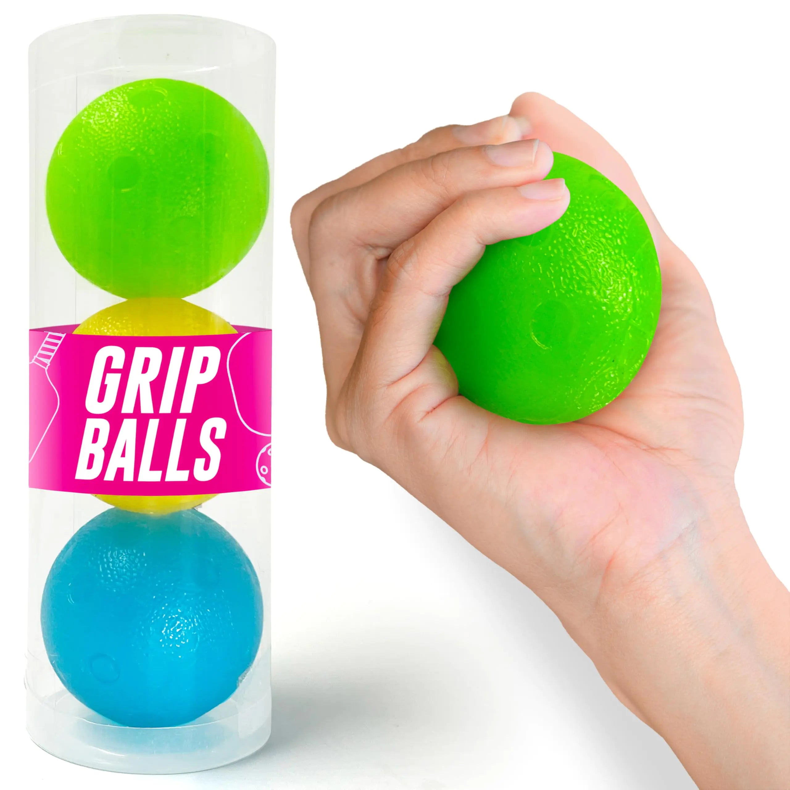DinkersClub Pickleball Grip Strengthening Balls Hand Exerciser Balls for Physical Therapy Hand Squeezers for Strength Stress Balls for Wrist and Hand Therapy Grip and Forearm Strengthener (3 Pack)